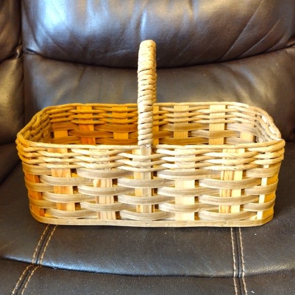Storage & Organization Vintage Woven Wood Basket Poshmark
